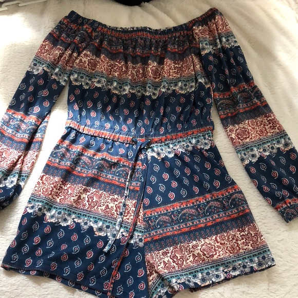 Topshop Pants - Topshop off the shoulder romper